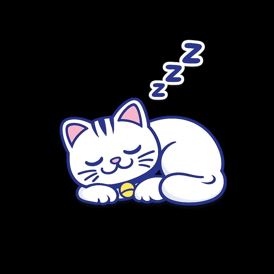 Illustration d'un chat endormi — La Ronronnerie